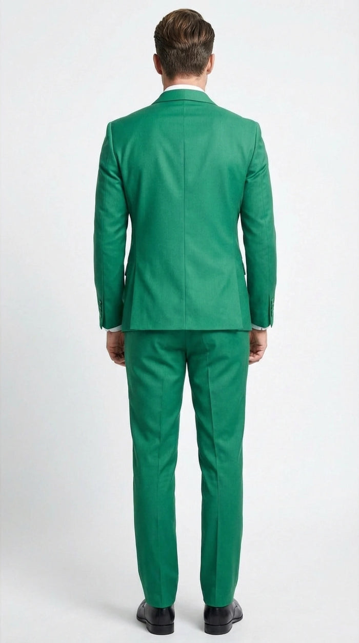 Mens Augusta Green Emerald Light Green Suit Slim Fit 2 Piece Formal Suit for Wedding, Prom and Evening Events