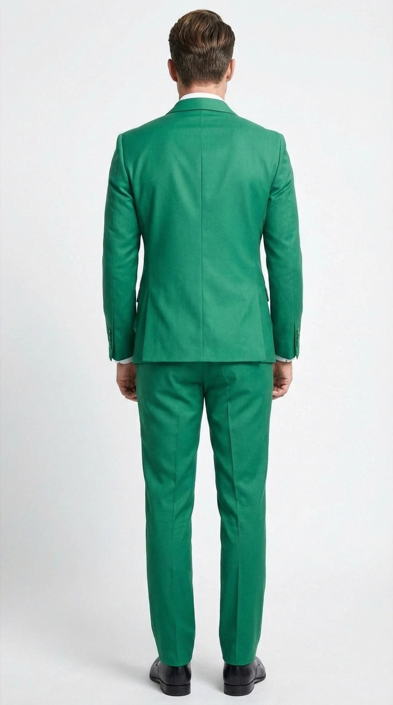 Men’s Augusta Green Emerald Light Green Suit – Slim Fit 2 Piece Formal Suit for Wedding, Prom and Evening Events - 34 Short or Extra Small
