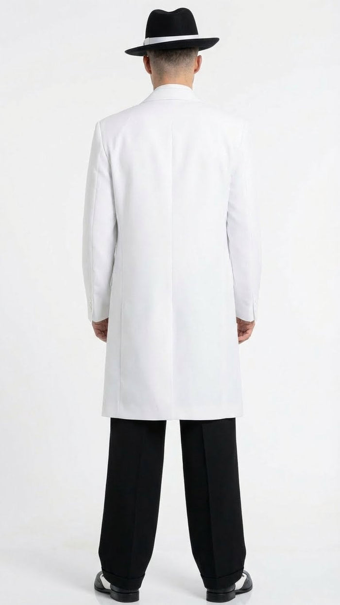 Mens White Zoot Suit Gangster Style Outfit White Jacket + Vest + Pants + Shirt & Tie  Combo Package