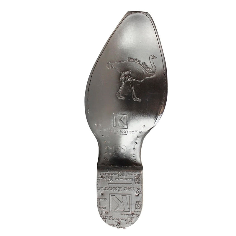 Men's King Exotic Snip Toe Ostrich Leg Boots Handcrafted Burnished Burgundy (494RD0543) - 6 E