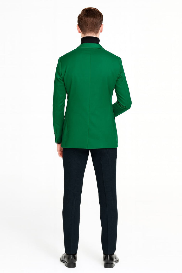 Mens Green Blazer Stylish Casual and Formal Sport Coat for Parties, Weddings and Events in Emerald Green