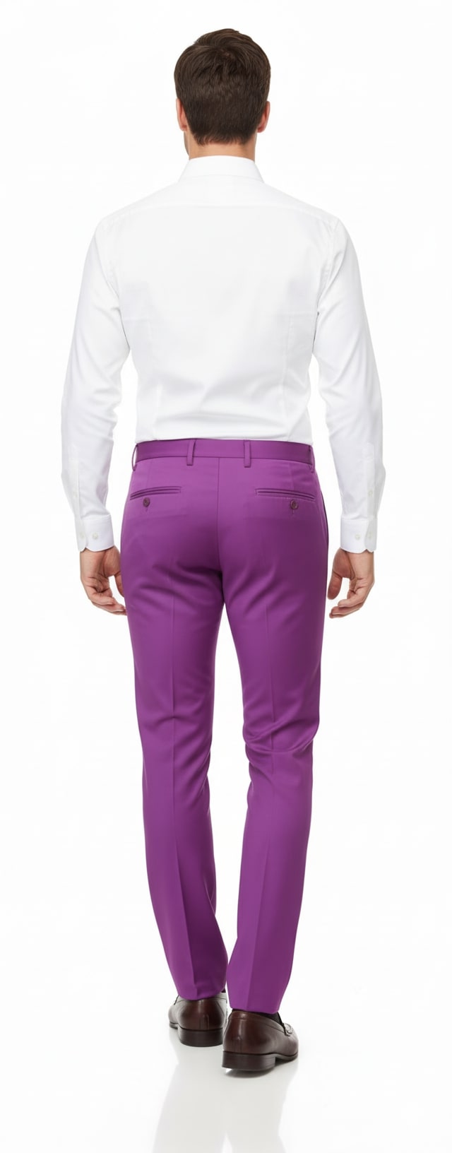 Mens Slim Fit Light Purple Dress Pants Modern Formal Trousers for Business, Weddings and Parties