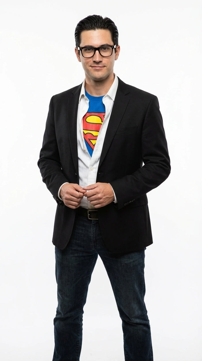 Mens Black Blazer – Clark Kent Inspired Smart Casual Office Blazer for Men Classic Everyday Formal Jacket