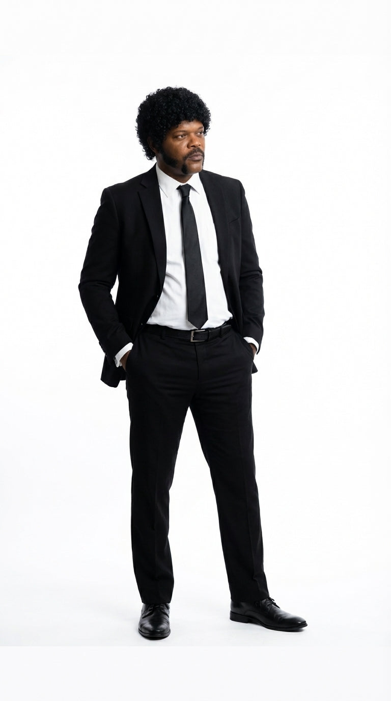 Mens Black Blazer – Jules Winnfield Inspired Pulp Fiction Style Classic Formal Blazer for Men Vintage Retro Jacket - 36 Short