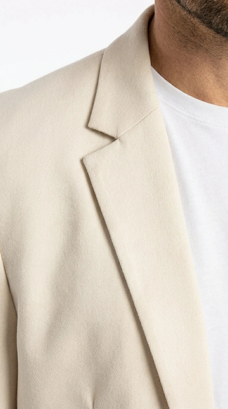 Men’s Off White Casual Blazer – Classic Western Style Lightweight Summer Cowboy Jacket Casual Ivory Cream Color - 36 Short