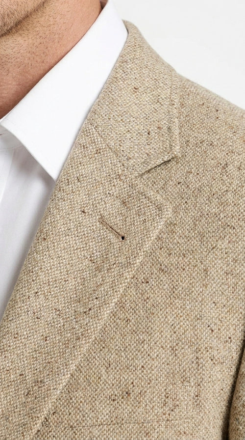 Men’s Light Tan Sand Tweed Cowboy Blazer – Country Style Western Jacket for Casual, Ranch, Saco Para Vaquero