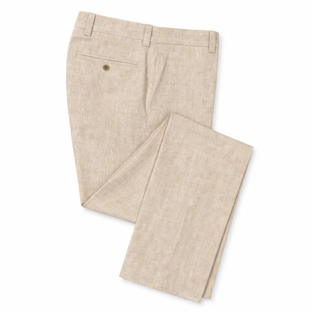 Linen Premium Pant - Oatmeal - dress size pants : 28 Unfinished bottom