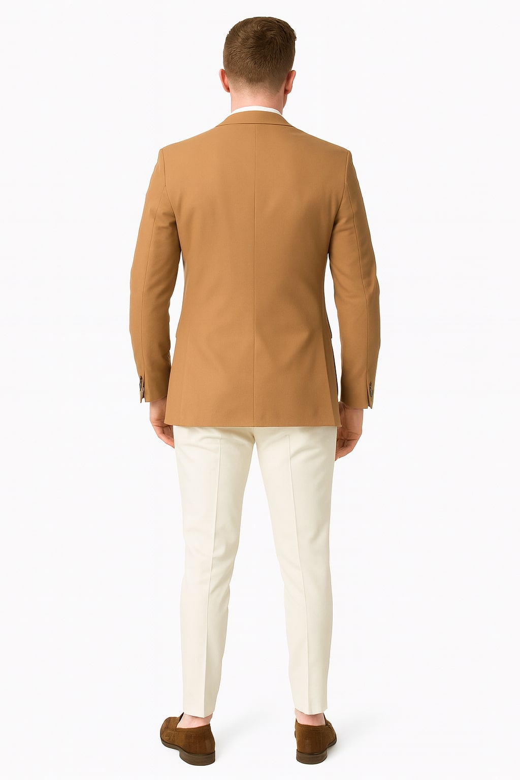 Mens Camel Brown Rustish Two-Button Classic Fit Sport Coat – Modern Blazer for Business and Special Occasions - 36 Short