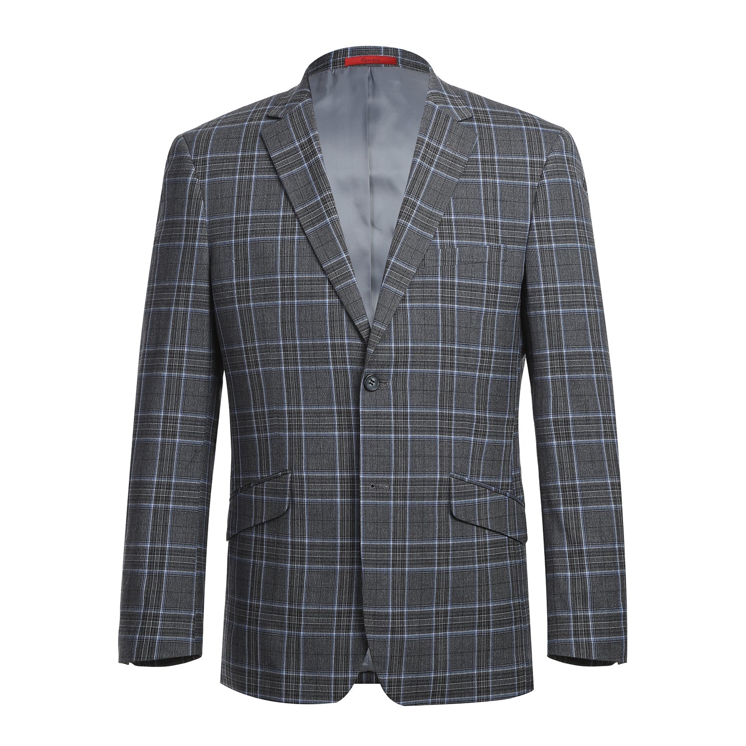293-28 Men's Slim Fit Checked Suits - 38Lx32W