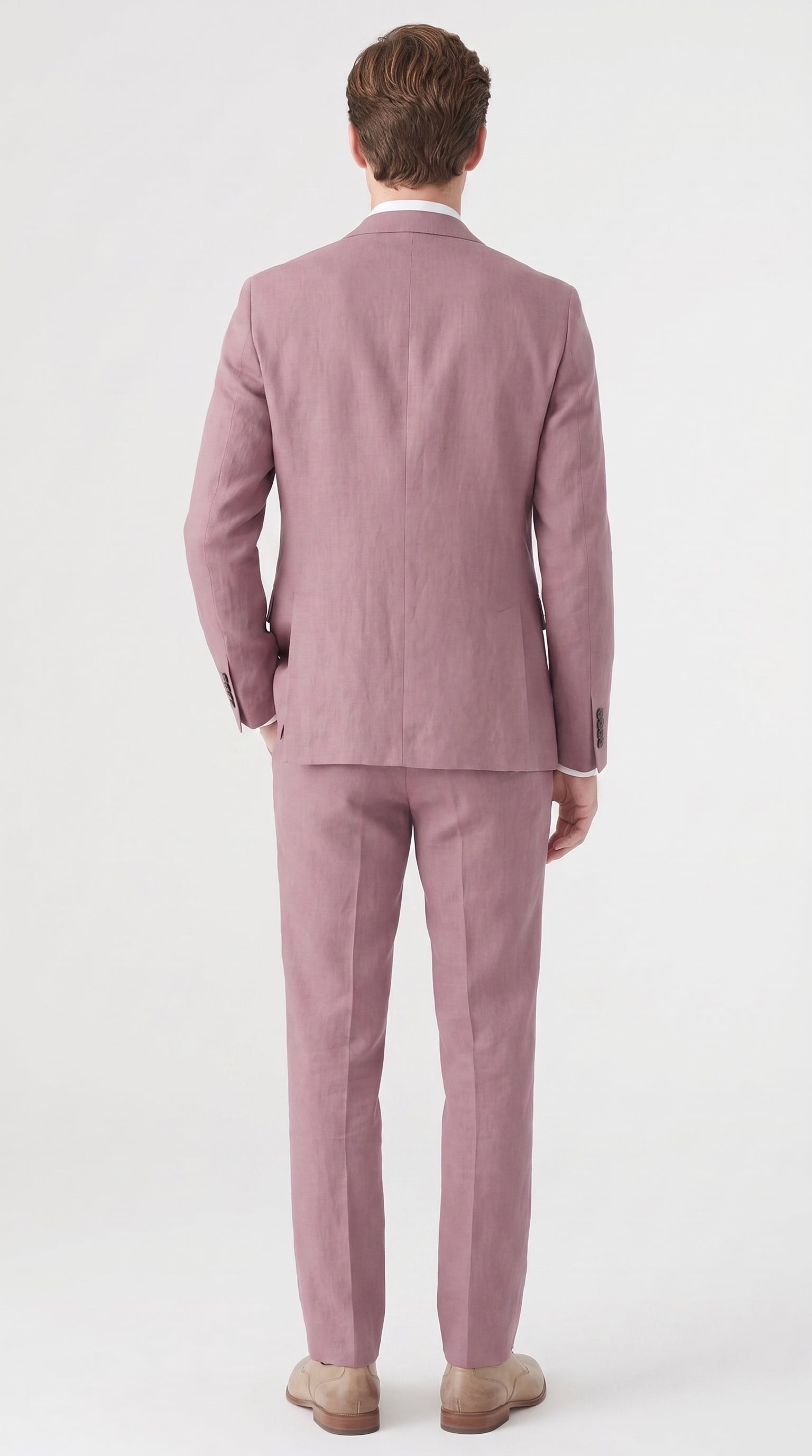 Men’s Mauve 2-Piece Suit – Two-Button Wedding, Prom and Business Suit - 34 Short or Extra Small
