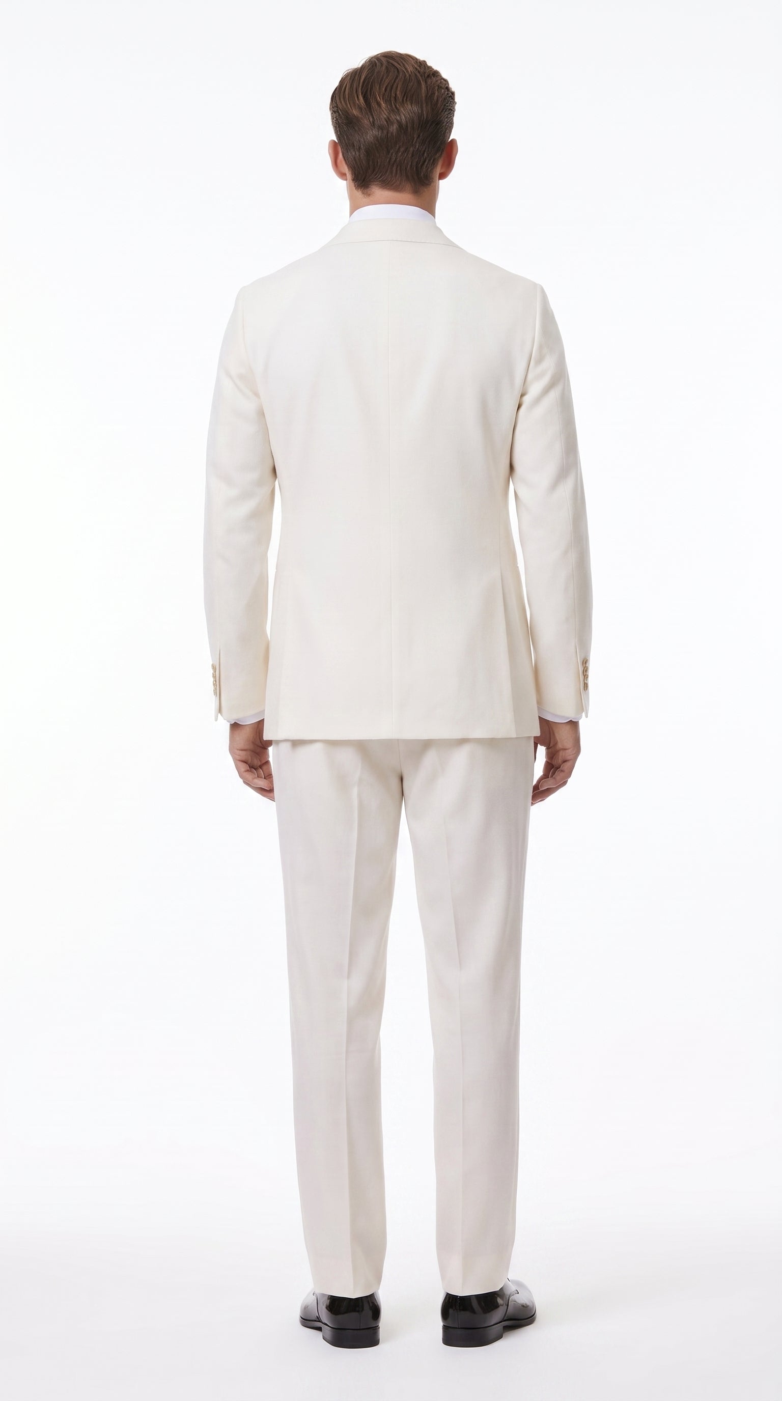 Men’s Ivory Double-Breasted Tuxedo – Gold Button Wedding, Prom and Formal Suit - 34 Short or Extra Small