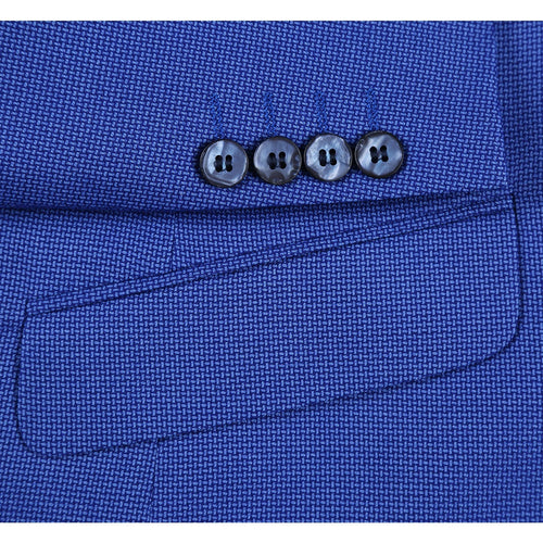 "Blue Purple Micro Check Slim Fit Sport Coat Blazer for Men"