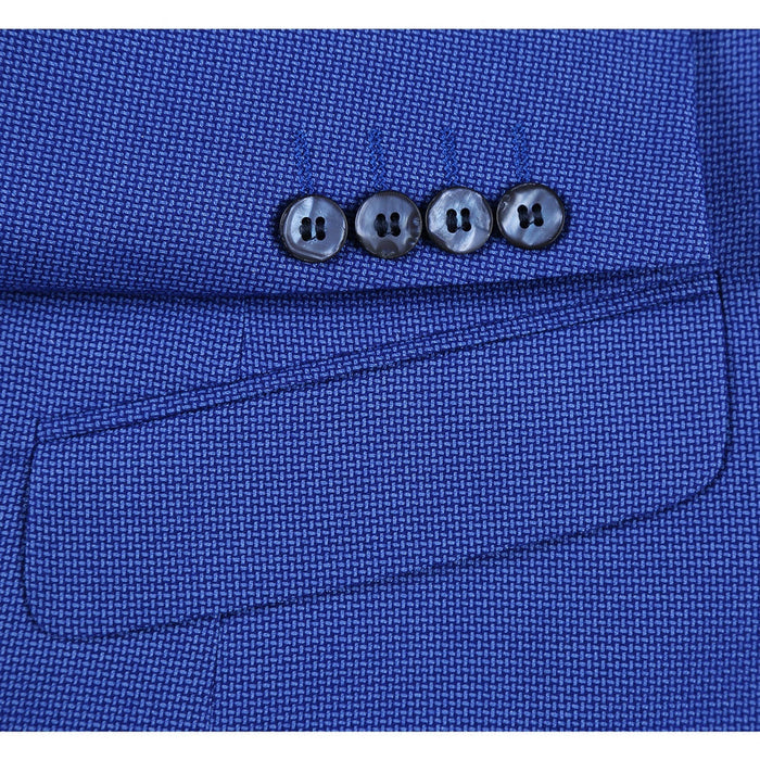 "Blue Purple Micro Check Slim Fit Sport Coat Blazer for Men"