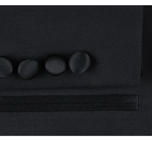 "Classic Fit Black Tuxedo for Men - Traditional One Button Peak Style"