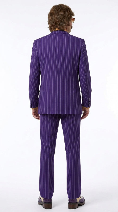 Men’s Purple Pinstripe 3-Piece Suit – 1970s Disco, Pimp, Retro Rockabilly and Party Suit