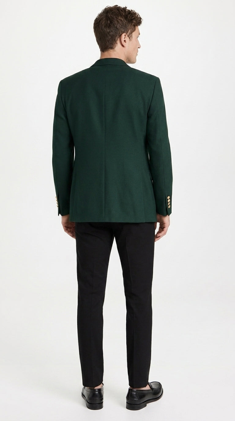 Men’s Hunter Green Blazer with Black Pants –, Church, Business and Formal Outfit dark green color - 36 Short