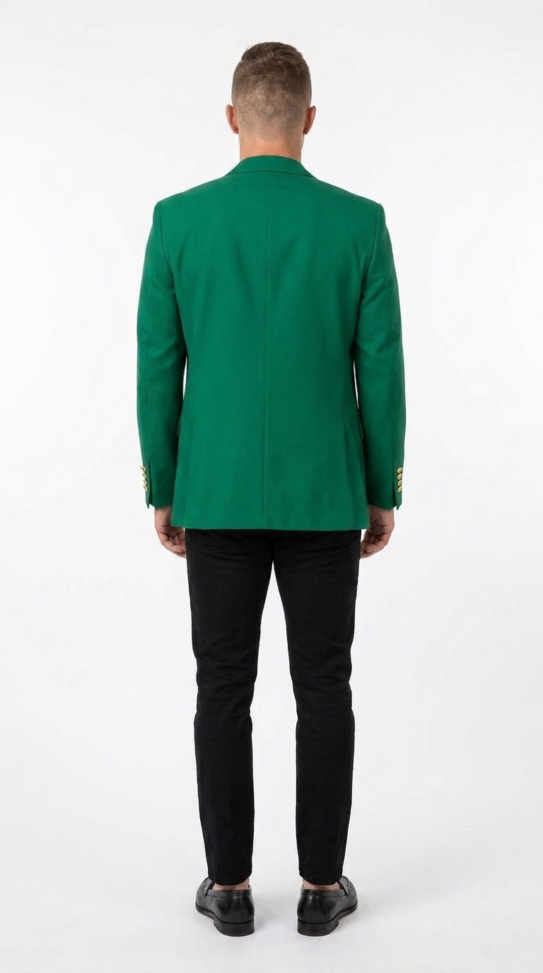 Men’s Kelly Green Blazer with Black Pants – Church, Business and Formal - 36 Short