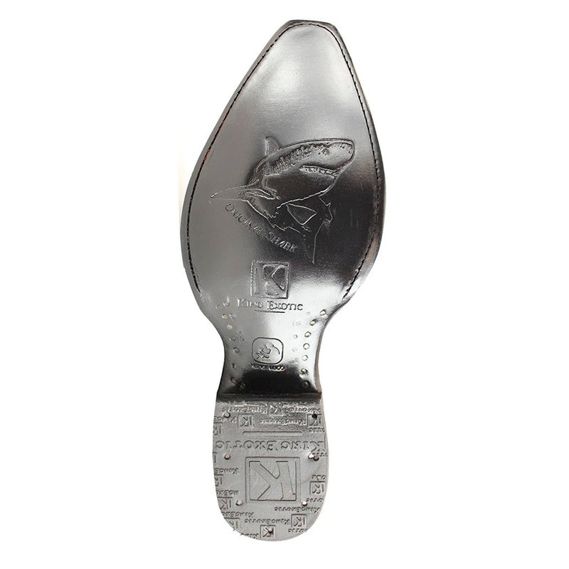 Men's King Exotic Snip Toe Sharkskin Boots Handcrafted Gray (494R0909) - 6 E