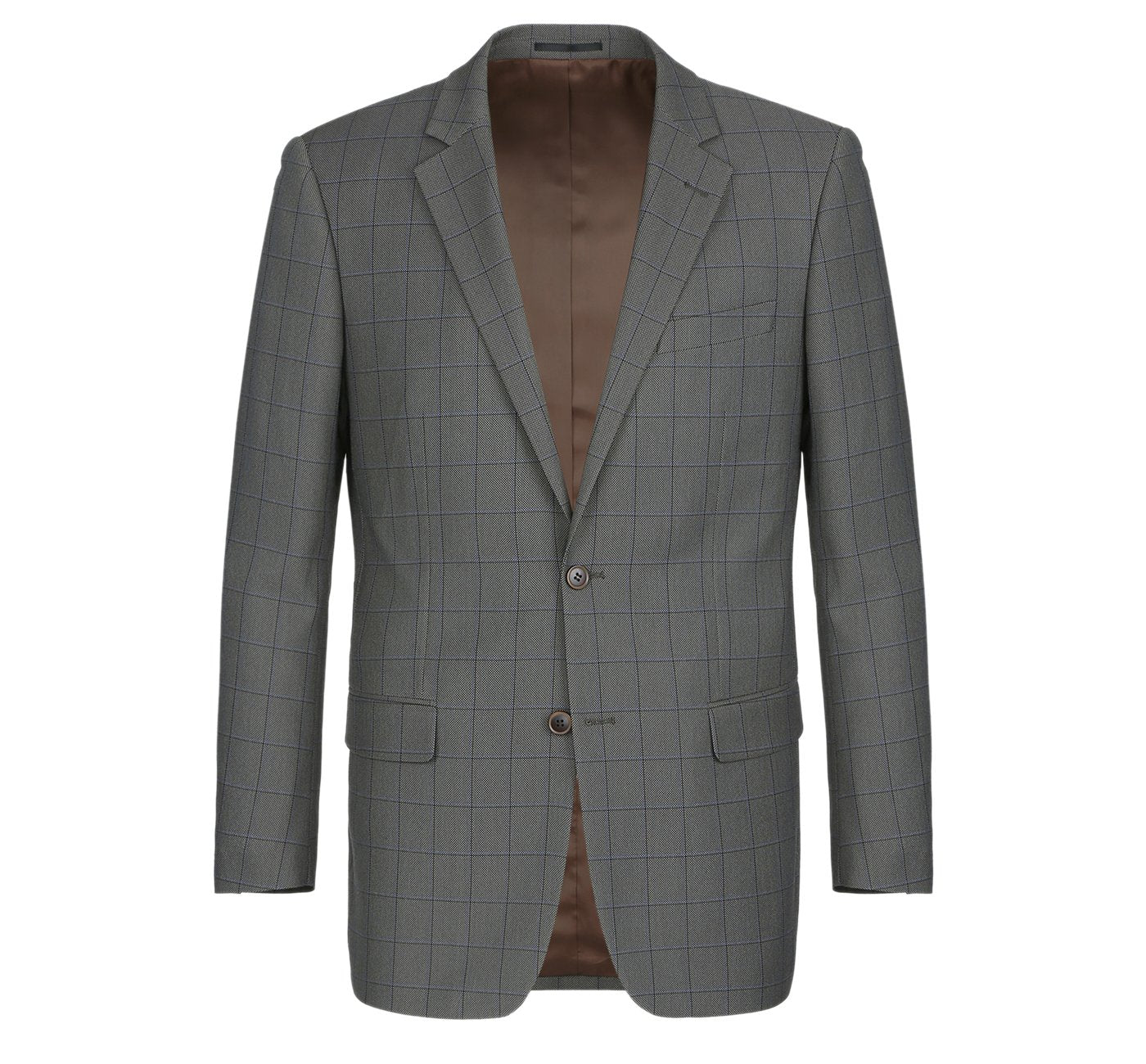 292-2 Men's Two Piece Classic Fit Windowpane Check Dress Suit - 34Sx28W
