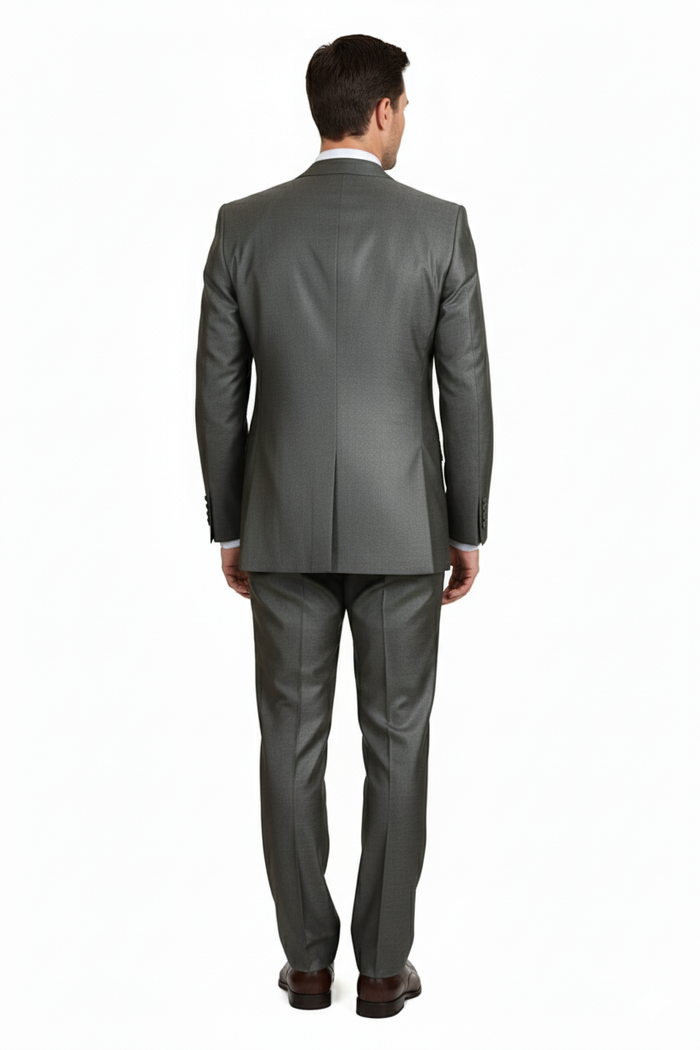 Mens Olive Green 3-Piece Suit Classic Fit with Vest and Tie Pleated Pants Three Buttons