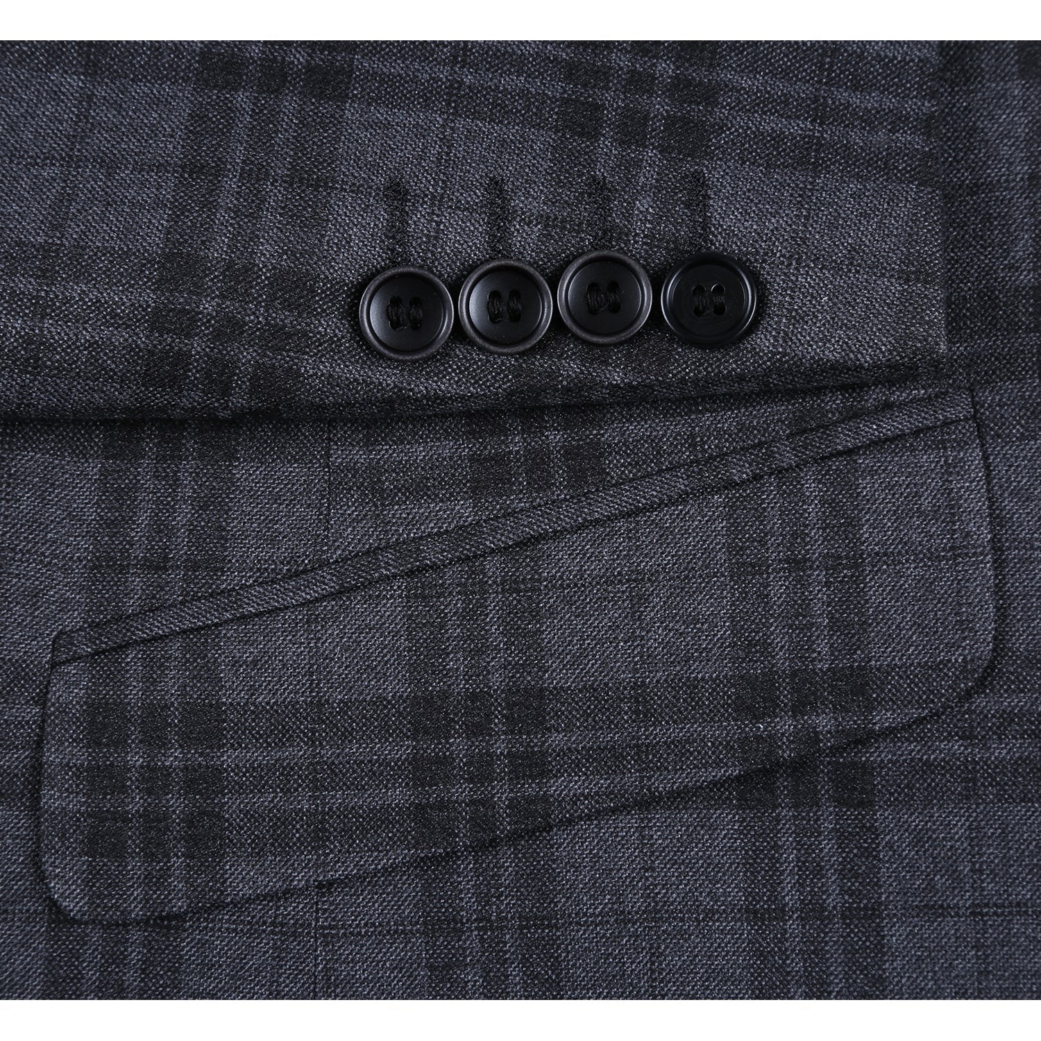 294-15 Men's Slim Fit Checked Suits - 38Lx32W