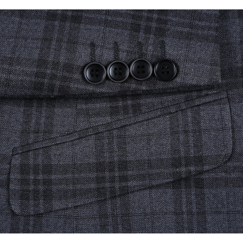 294-15 Men's Slim Fit Checked Suits