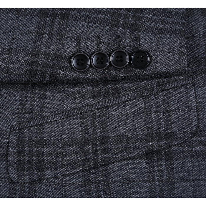 294-15 Men's Slim Fit Checked Suits