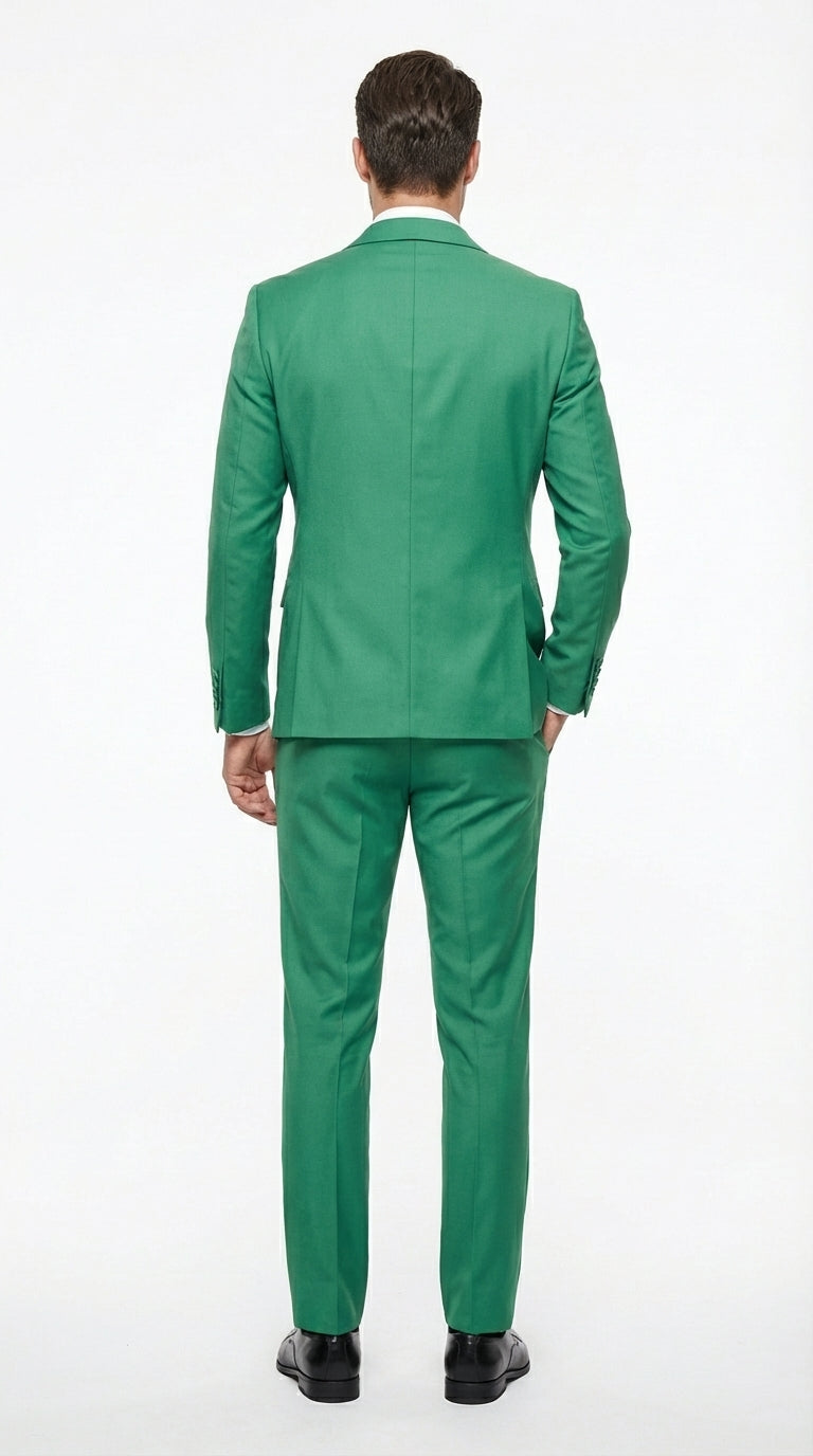 Men’s Emerald Green Tuxedo Suit – Emerald Green Formal Tuxedo with Shawl Lapel Jacket Trousers for Prom, Wedding in Augusta Green - 34 Short or Extra Small