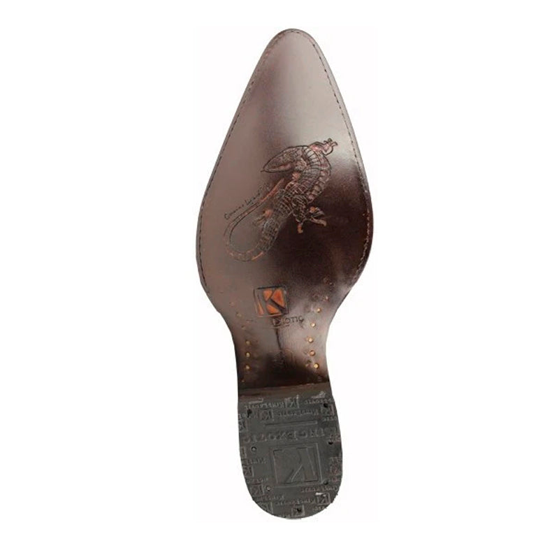 Mens King Exotic Teju Lizard Western Boots Cognac (4980703) - 6 E