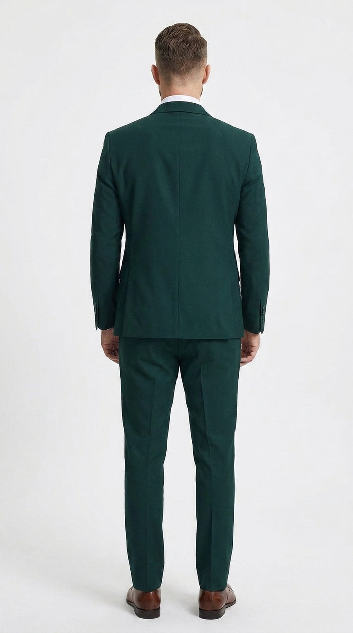 Stacy Adams Dark Teal Suit – Men’s 3-Piece Green Teal Wedding & Formal Suit Modern Fit