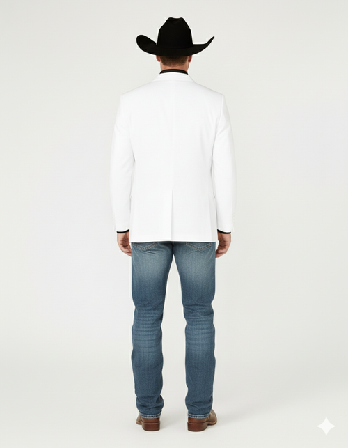 Mens White Western Blazer â€“ Classic Cowboy Style Sport Coat for Formal - Cowboy Jacket