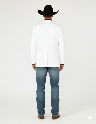 Mens White Western Blazer â€“ Classic Cowboy Style Sport Coat for Formal - Cowboy Jacket