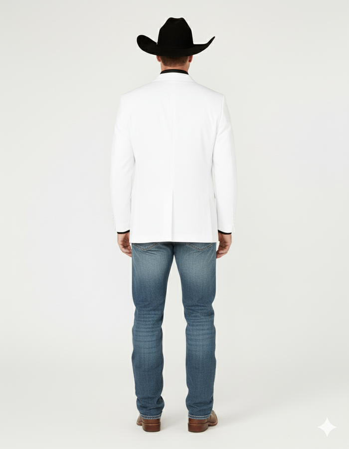 Mens White Western Blazer â€“ Classic Cowboy Style Sport Coat for Formal - Cowboy Jacket
