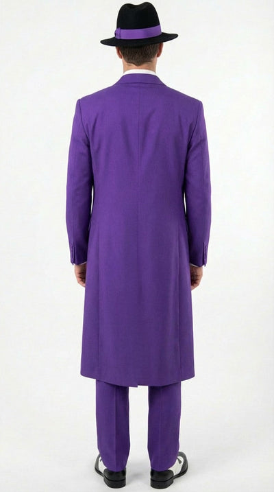 Purple Zoot Suit for Men | Classic Mafia & Gangster Style Long Coat Suit | Vintage 1920sâ€“1940s Formal Outfit