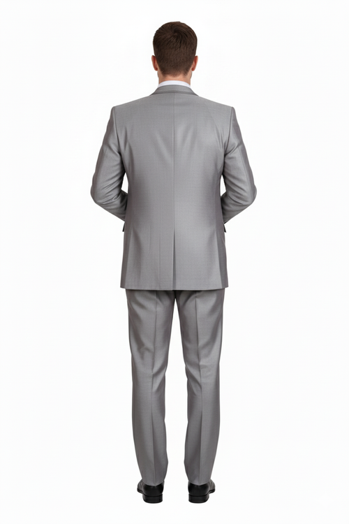 Modern Fit Mens Light Gray 3-Piece Modern Fit Suit with Vest Classic Formal Business and Wedding Attire