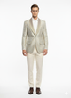 Men’s Champaign Silver and Cream Embroidered Luxury Blazer – Floral Pattern Wedding & Party Dinner Jacket in Light Tan Color