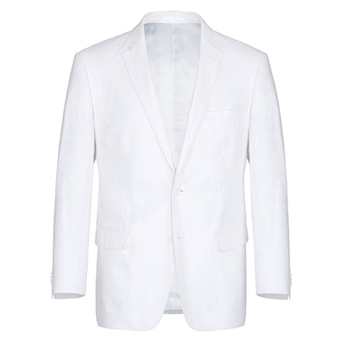 601-20 Men's Notch Lapels White Solid Linen Suits