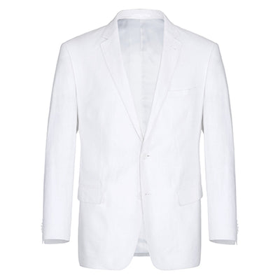 601-20 Men's Notch Lapels White Solid Linen Suits