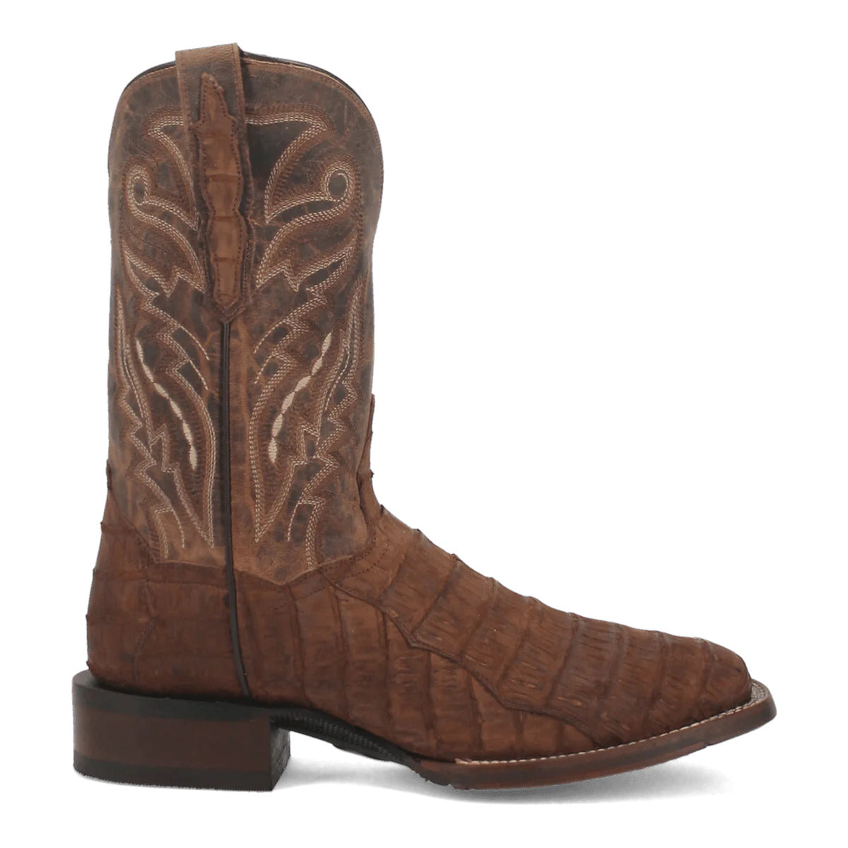 Dan Post Men's Mickey Genuine Caiman Belly Square Toe Boots - Tan - 7D