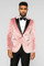 Mens Premium Blush Pink Velvet Evening Blazer Slim Fit Formal Prom & Wedding Jacket