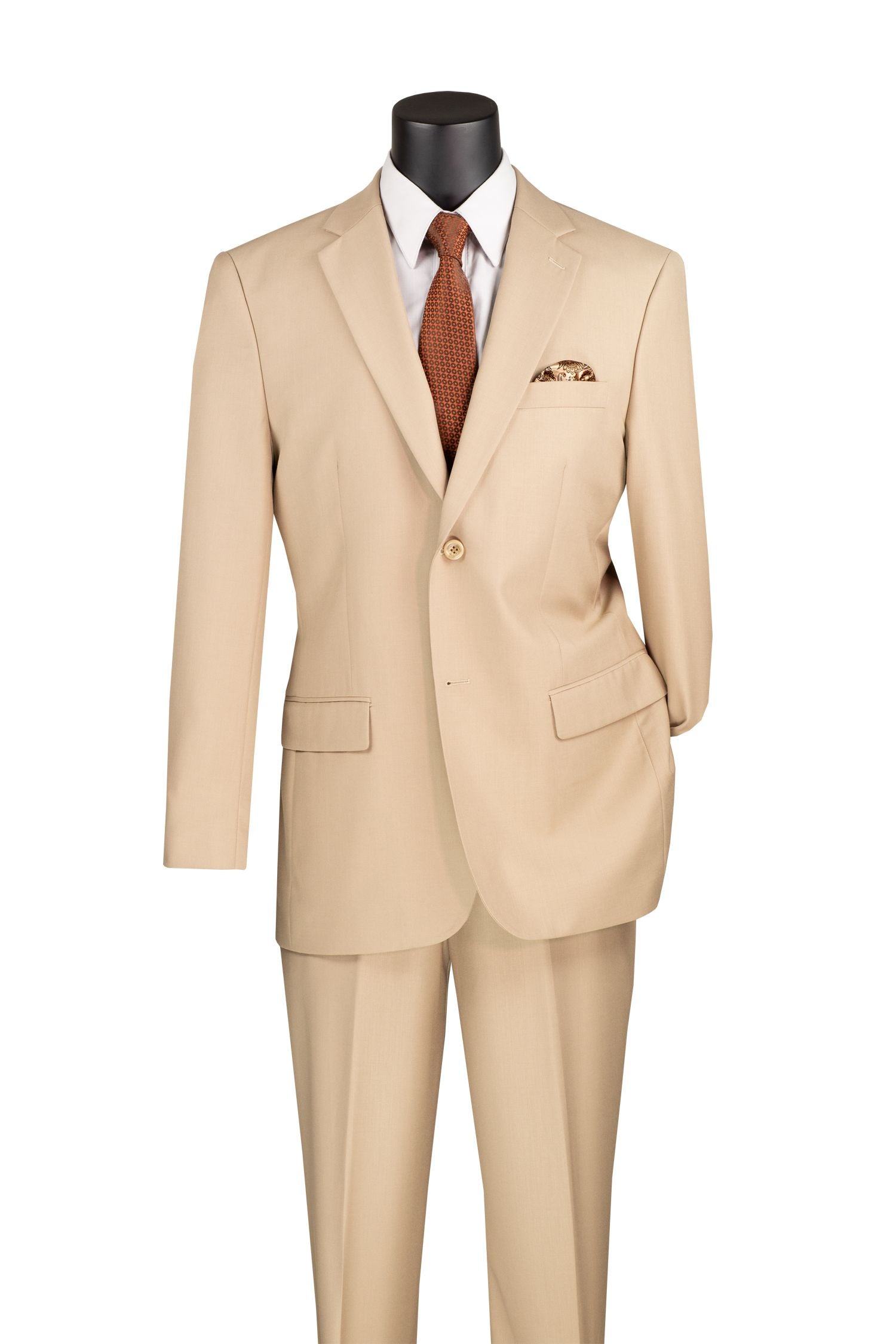 Vinci Men's Wool Feel Executive Suit 2 Piece Solid Color