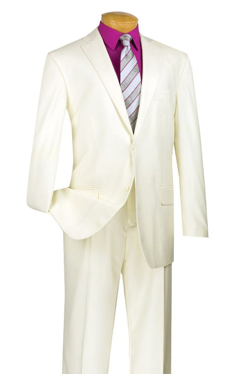 Vinci Men's 2-Piece Wool-Feel Executive Suit in black - Extra Long Sizes
