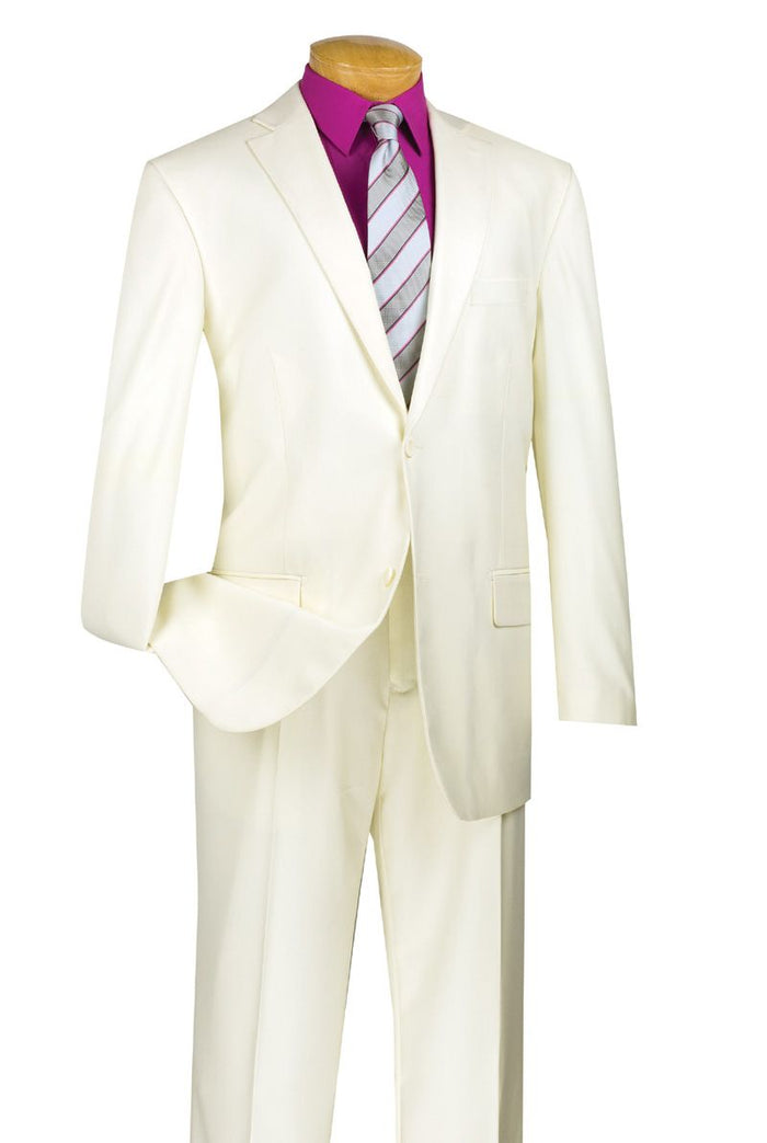 Vinci Men's 2-Piece Wool-Feel Executive Suit in black - Extra Long Sizes