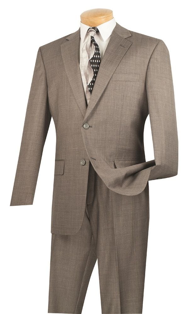 Vinci Men's 2-Piece Basket Weave Executive Suit - 38 Short Jacket+32 Waist Adjustable 28to34)(Height: 5 4 to5 7 )(Neck  15-16.5)S-M)