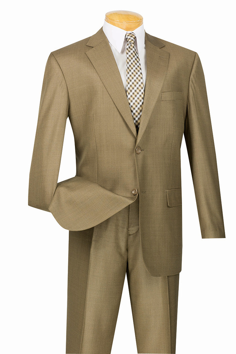 Monte Carlo Collection - Regular Fit 2 Piece 2 Button Textured Weave In Taupe - Taupe