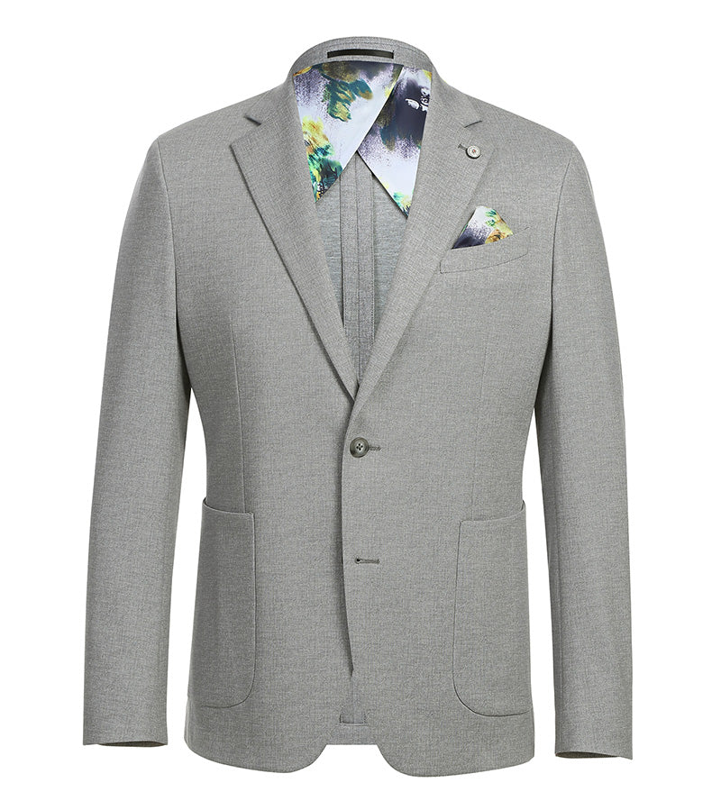 Half Canvas Slim Fit Blazer in Gray - 38R