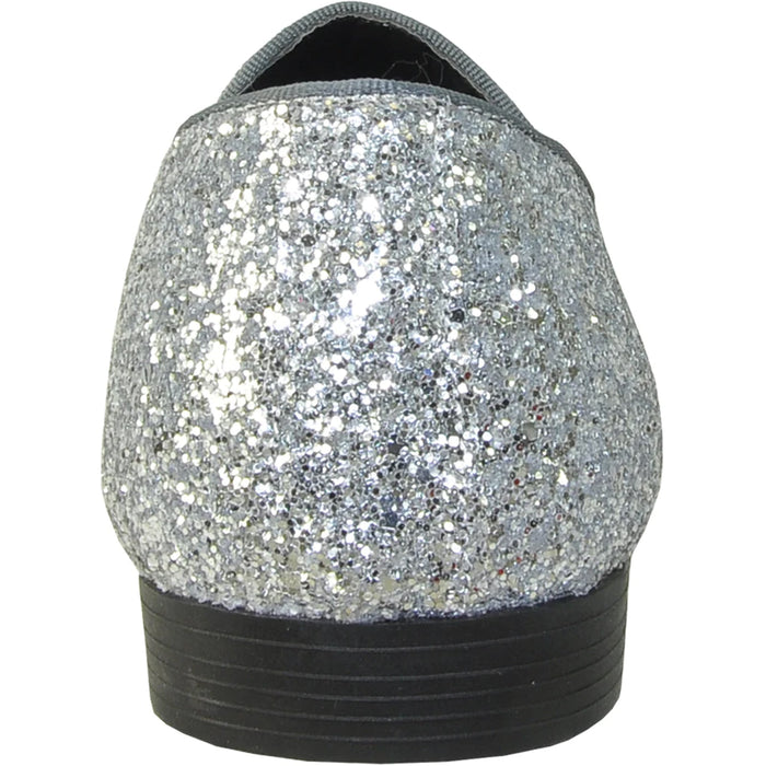 "Silver Sequin Loafer - Modern Men's Prom 2026 Tuxedo Footwear"