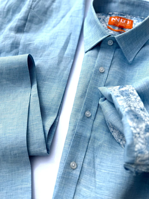Premium Linen Pant - Blue Mist