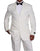 "Mens Traditional 3 Button Polyester Tuxedo Suit in Ivory" off white