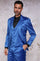 Mens 3-Piece Slim-Fit Shiny All Satin Suit Royal